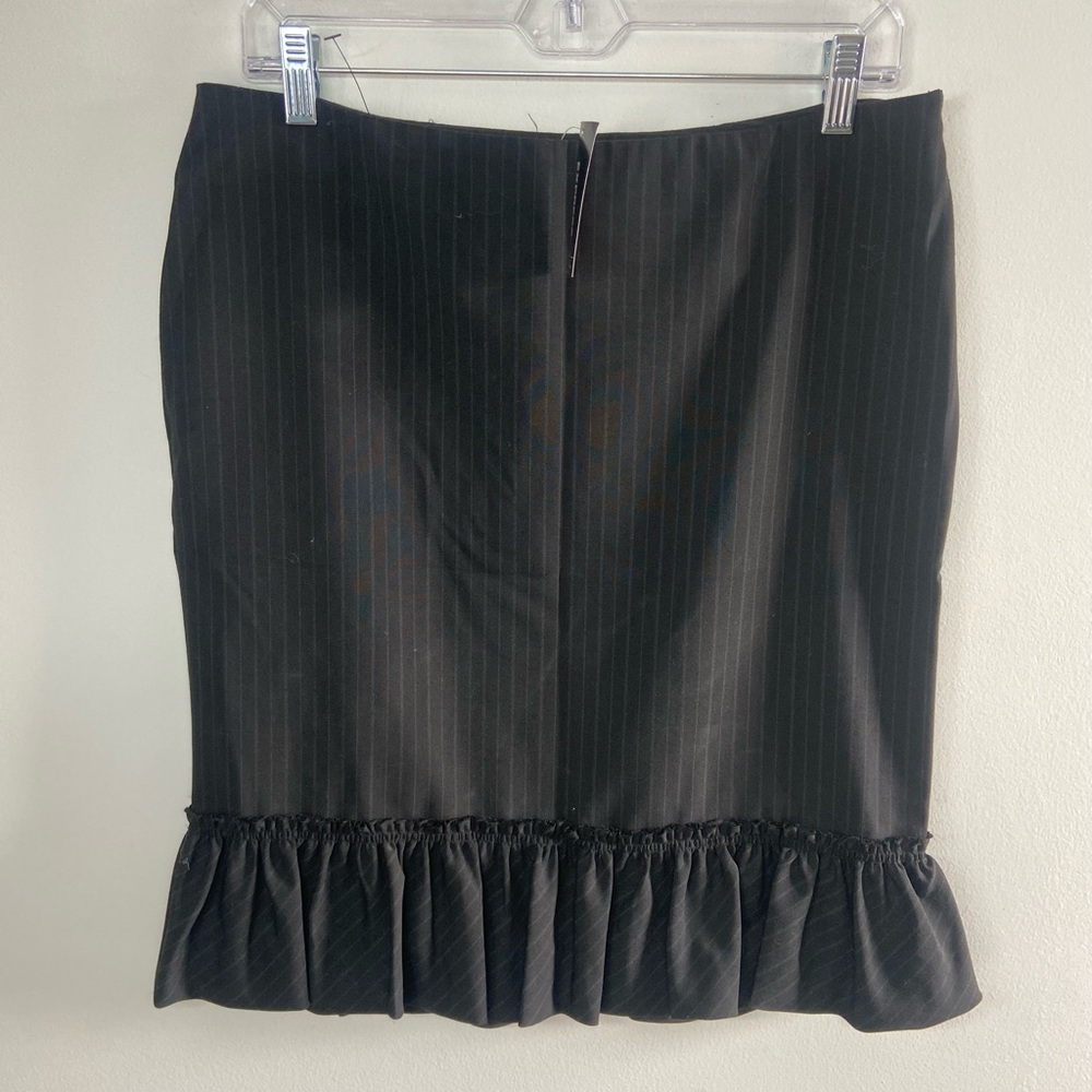 Express Black Ruffle Hem Pencil Skirt